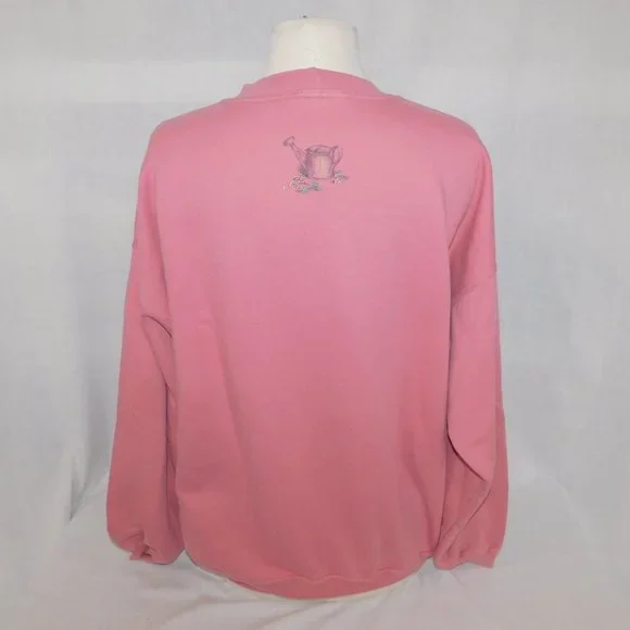 VTG 90s Northern Reflections Womens L Pink Plants Boats Graphic Sweatshirt - Picture 7 of 8